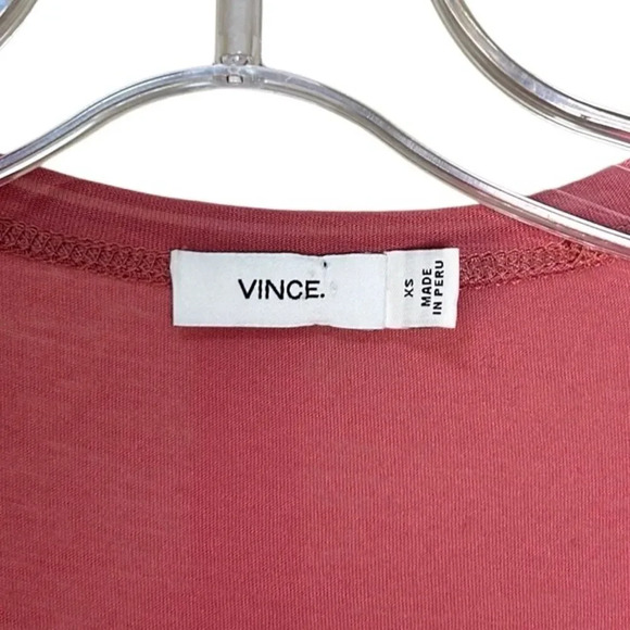 Vince - Women's Pima Cotton T-Shirt, Scoop Neck, Short Sleeve - Pink, X-Small - Picture 11 of 13